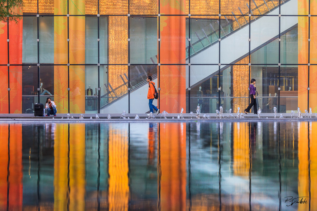 Reflections of a shoppong mall in Guomao. Beijing 13.10.11