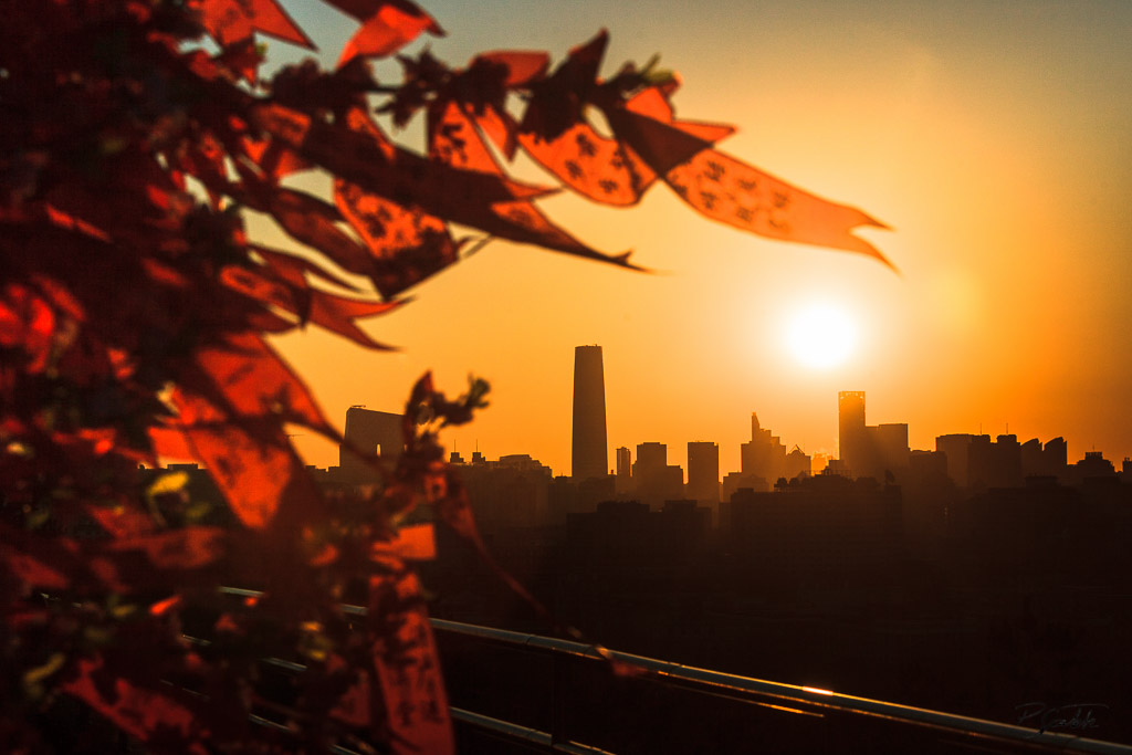 Sunrise on Guomao as seen from the Jingshan Park. Beijing 16.02.12