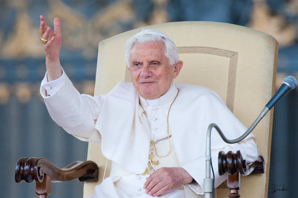 Pope Benedict XVI on June 2, 2010 during his weekly general audience in Saint-Peter's square at the Vatican.