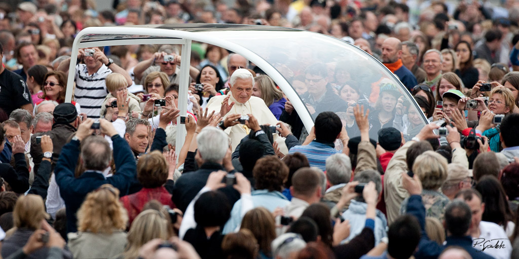Pope Benedict XVI attends his weekly audience in St. Peter's Square at the Vatican.