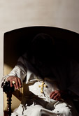 Pope Benedict XVI in shade during his weekly audience in St. Peter's Square. Vatican City, october 27, 2010.