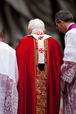 Pope Benedict XVI leads a mass at St Peter's Basilica to celebrate the feast of Saint Peter and Saint Paul on June 29, 2010 at The Vatican.