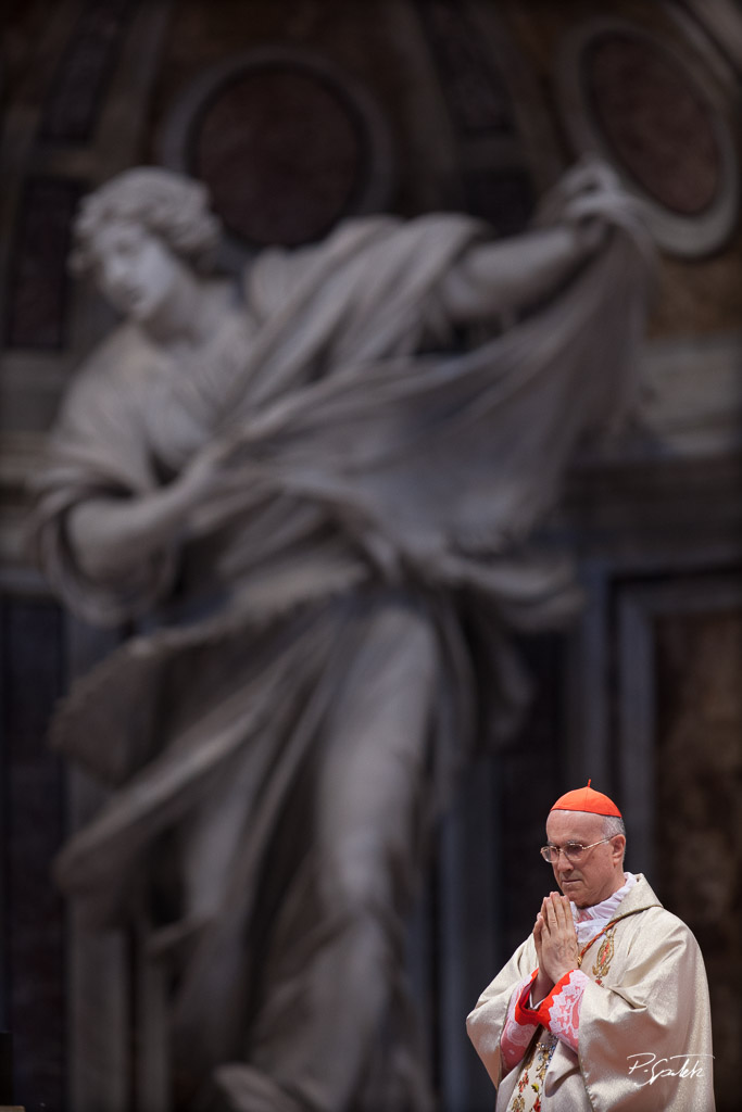 Vatican Secretary of State cardinal Tarcisio Bertone during the mass celebrating 50 years of his priesthood in St.Peter's basilica. Vatican City, July 6, 2010.