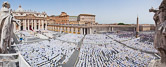 Pope Benedict XVI  celebrates a mass in Saint Peter's Square with 15000 priests marking the end of the roman catholic church's year for priests. Vatican city, June 11, 2010.