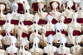 Bishops during a mass with Pope Benedict XVI in St. Peter's square at the end of the roman catholic church's year for priests. Vatican City, June 11, 2010.